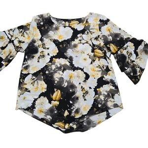 ALFANI Floral Wide Sleeve Blouse Top Office Casual Business Size XL‎ EUC